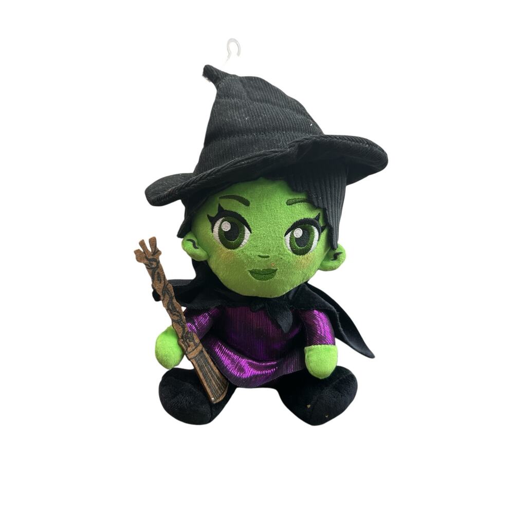 Kidrobot Wicked Elphaba 8” Plush Doll Green Witch Hat Cape Broom New w Tags